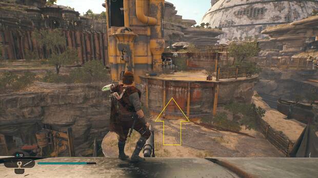 Star Wars Jedi: Survivor - Salto con impulso desde el tejado del granero de Cordillera de la Cosecha