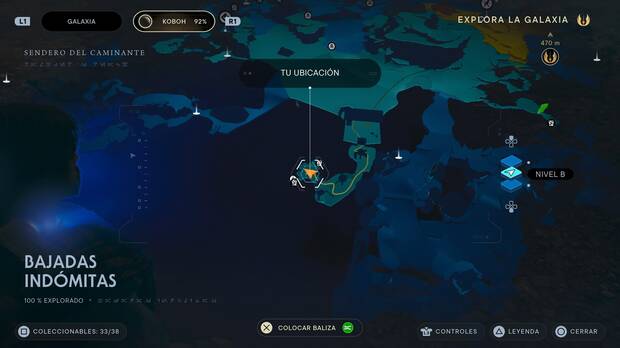 Star Wars Jedi: Survivor - Localización en el mapa del enemigo legendario E3-VE3