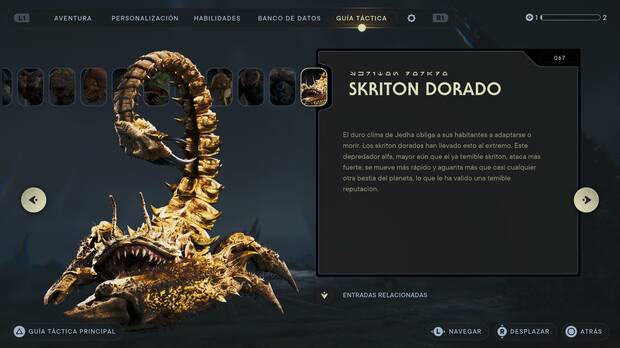 Star Wars Jedi: Survivor - Escáner del enemigo Skriton dorado