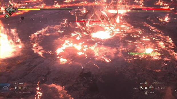 Final Fantasy XVI - Recuerdos enterrados: Clive esquiva el Fuego Infernal del Clive oscuro