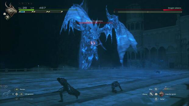 Final Fantasy XVI - La maldición de los cristales: dragón akásico usando Danza dragontina