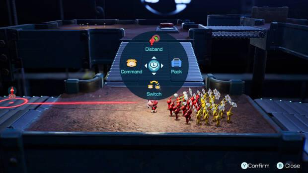 Con una rueda de comandos podemos dar �rdenes de Ochin, controlarlo, utilizar objetos y separar a los Pikmin.