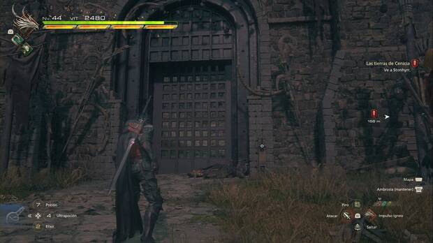 Final Fantasy XVI - Las tierras de Cenicia: rastrillo y palanca para levantarlo