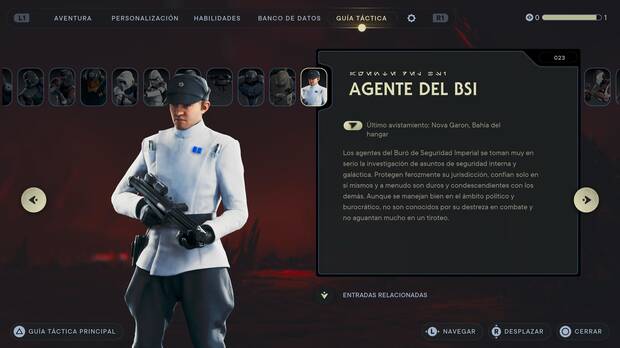 Star Wars Jedi: Survivor - Escáner del enemigo Agente del BSI