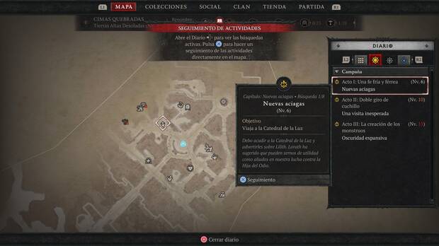 Diablo 4 - Dificultades de las misiones de campaña y orden a seguir