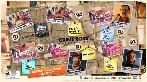 Hoja de ruta de Crime Boss: Rockay City.