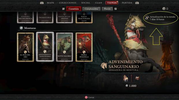 Diablo 4 - Cuenta atrás para la próxima rotación de la tienda
