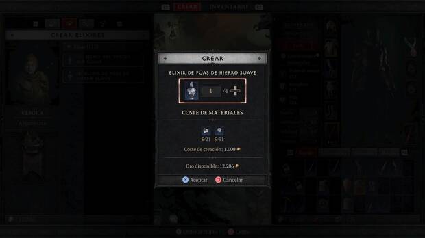 Diablo 4 - Receta para elaborar un elixir