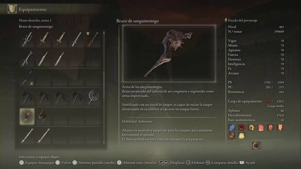Elden Ring: Shadow of the Erdtree - Brazo de Sanguinemigo