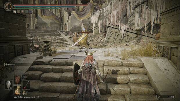 Elden Ring: Shadow of the Erdtree - Belurat, asentamiento de la torre: cornamentado con cimitarras junto al altar de invocación