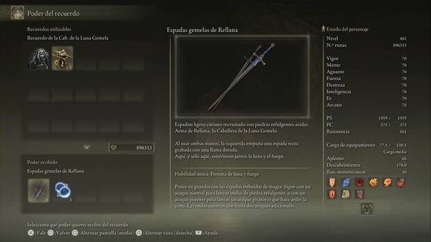 Elden Ring: Shadow of the Erdtree - Espadas gemelas de Rellana