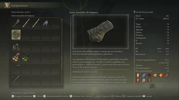 Elden Ring: Shadow of the Erdtree - Artes marciales de hojaseca