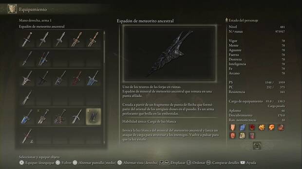 Elden Ring: Shadow of the Erdtree - Espadón de meteorito ancestral