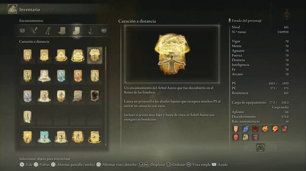 Elden Ring: Shadow of the Erdtree - Encantamiento Curación a distancia