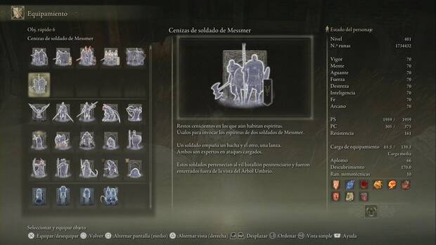 Elden Ring: Shadow of the Erdree - Cenizas de soldado de Messmer