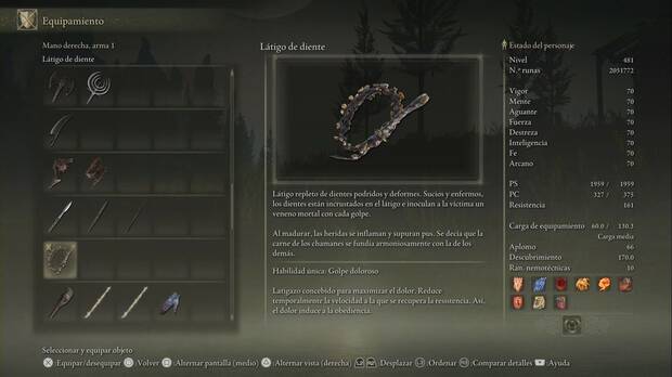 Elden Ring: Shadow of the Erdtree - Látigo de diente