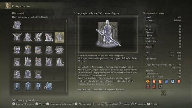 Elden Ring: Shadow of the Erdtree - Huw, capitán de los Caballeros Negros