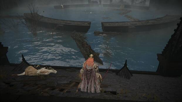 Elden Ring: Shadow of the Erdtree - Fortaleza Sombra: tronco por el que pasar del tejado a la estructura circular