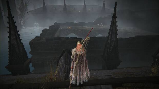 Elden Ring: Shadow of the Erdtree - Fortaleza Sombra: plataforma al norte-noroeste de los tejados por donde continuar