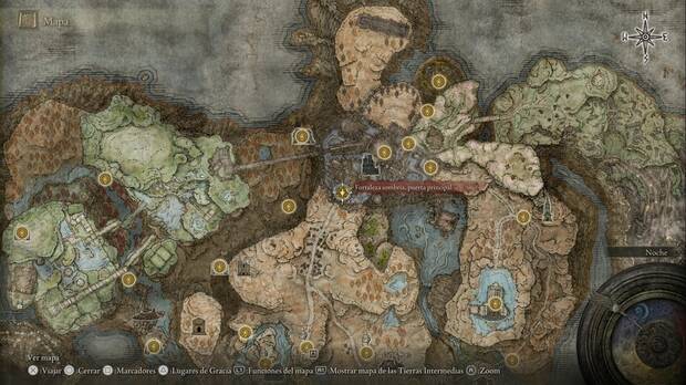 Elden Ring: Shadow of the Erdtree - Fortaleza Sombra: ubicacin de la Gracia Fortaleze Sombra, puerta principal