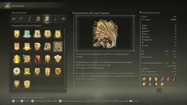 Elden Ring: Shadow of the Erdtree - Características del crisol: Espinas