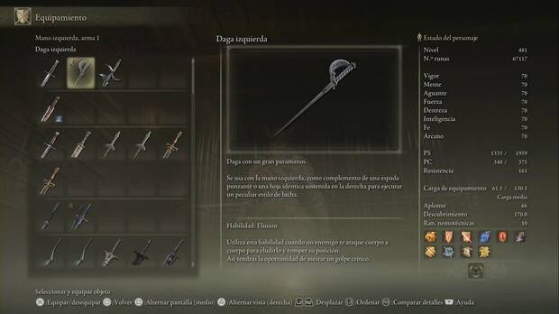 Elden Ring: Shadow of the Erdtree - Daga izquierda