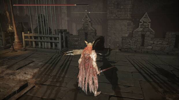 Elden Ring: Shadow of the Erdtree - Fortaleza Sombra: escalera de mano que permite bajar por la muralla de la Fortaleza Sombra