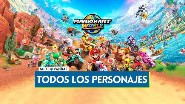 Guía de Mario Kart World - Todos los personajes jugables y cómo desbloquearlos