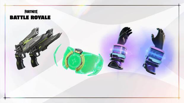 Fortnite Battle Royale - Armas del Capítulo 6, Temporada 3, composición de varios objetos de héroe