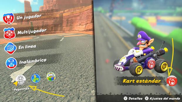Mario Kart World - Cómo usar pegatinas en los vehículos
