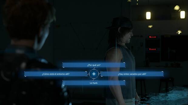 Death Stranding 2 - Episodio 1: Sam, opciones de diálogo en la conversación entre Sam y Fragile