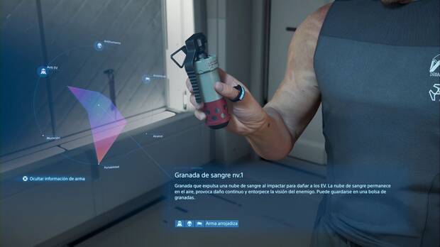 Death Stranding 2 - Armas, Granada de sangre nv.1