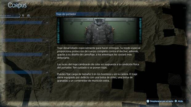Death Stranding 2 - Equipamiento y herramientas, Traje de portador