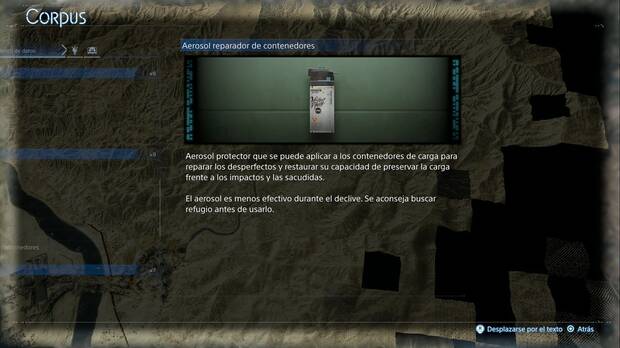 Death Stranding 2 - Equipamiento y herramientas, Aerosol reparador de contenedores