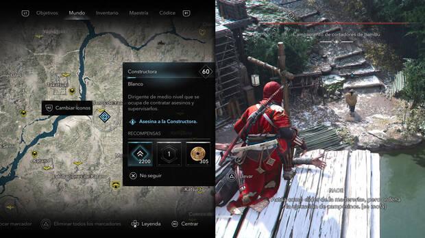 Assassin's Creed Shadows - Localización del objetivo Constructora de la organización Asesinos del río Seta
