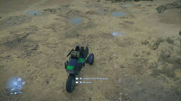 Death Stranding 2 - Episodio 1: Sam, huellas de color violeta fuera del refugio de Sam