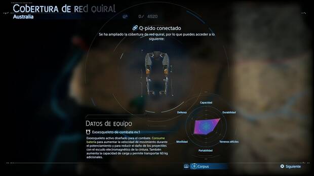 Death Stranding 2 - Equipamiento y herramientas, Exoesqueleto de combate nv.1