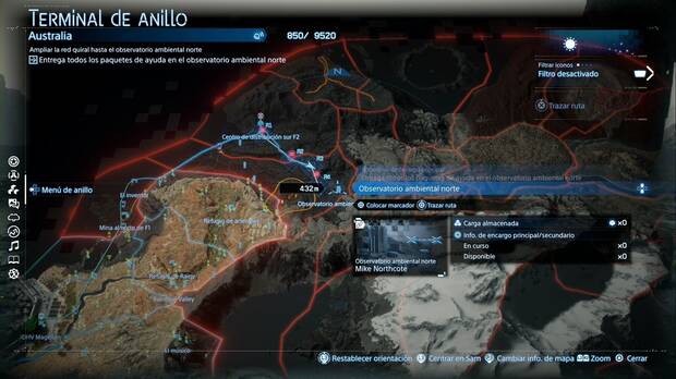 Death Stranding 2 - Instalaciones, ubicación del Observatorio ambiental norte
