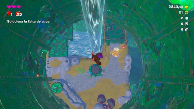 Podemos movernos entre distintos estratos con caídas libres que recuerdan a Zelda: Tears of the Kingdom.