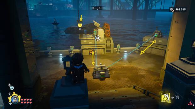 LEGO Batman: El Legado del Caballero Oscuro - C�mo resolver el puzle del acertijo de Cluemaster 05 en Gotham Village - Robinson Park
