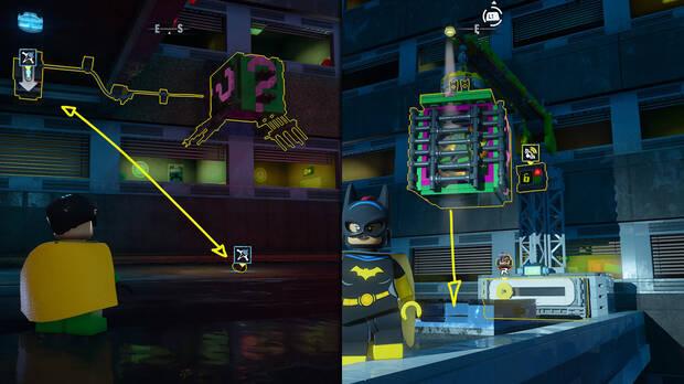LEGO Batman: El Legado del Caballero Oscuro - C�mo resolver el puzle del acertijo de Riddler 01 en East End - Milla de la diversi�n