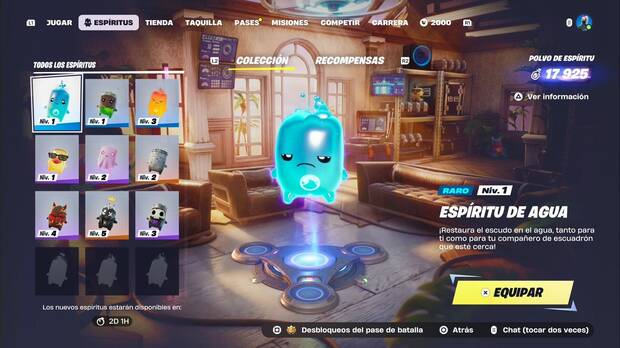 Fortnite Battle Royale - Cambios y novedades del Capítulo 7, Temporada 3; menú de Colección de Espíritus del lobby de Fortnite Battle Royale