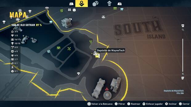 LEGO Batman: El Legado del Caballero Oscuro - Localizaci�n en el mapa del dep�sito de WayneTech 17 en Sur de Old Gotham