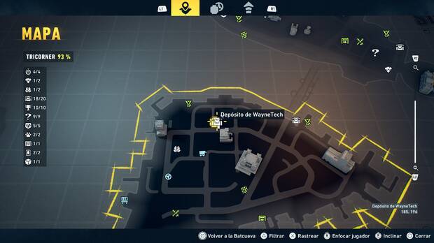 LEGO Batman: El Legado del Caballero Oscuro - Localizaci�n en el mapa del dep�sito de WayneTech 19 en Tricorner