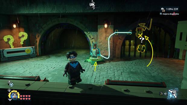 LEGO Batman: El Legado del Caballero Oscuro - C�mo resolver el puzle del acertijo de Riddler 07 en Norte de Old Gotham