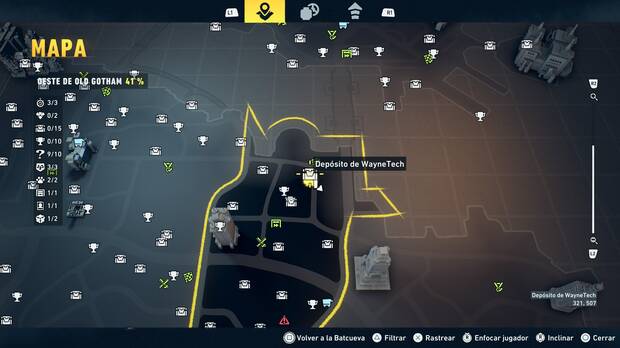 LEGO Batman: El Legado del Caballero Oscuro - Localizaci�n en el mapa del dep�sito de WayneTech 01 en Oeste de Old Gotham