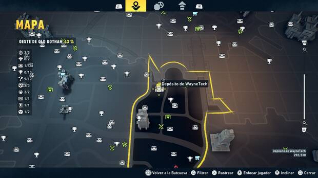 LEGO Batman: El Legado del Caballero Oscuro - Localizaci�n en el mapa del dep�sito de WayneTech 02 en Oeste de Old Gotham
