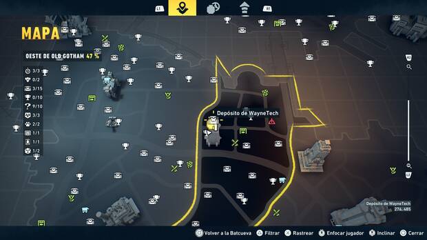 LEGO Batman: El Legado del Caballero Oscuro - Localizaci�n en el mapa del dep�sito de WayneTech 04 en Oeste de Old Gotham