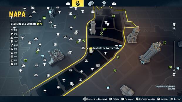 LEGO Batman: El Legado del Caballero Oscuro - Localizaci�n en el mapa del dep�sito de WayneTech 10 en Oeste de Old Gotham
