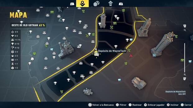 LEGO Batman: El Legado del Caballero Oscuro - Localizaci�n en el mapa del dep�sito de WayneTech 12 en Oeste de Old Gotham